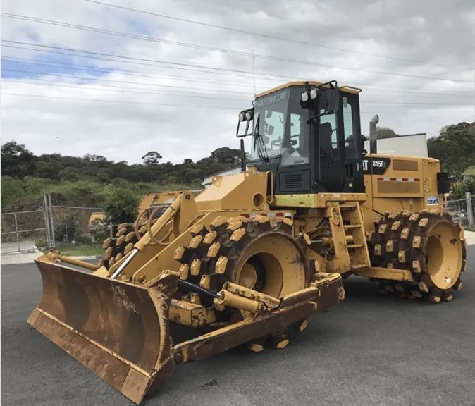 CAT 815F padfoot soil compactor available for hire