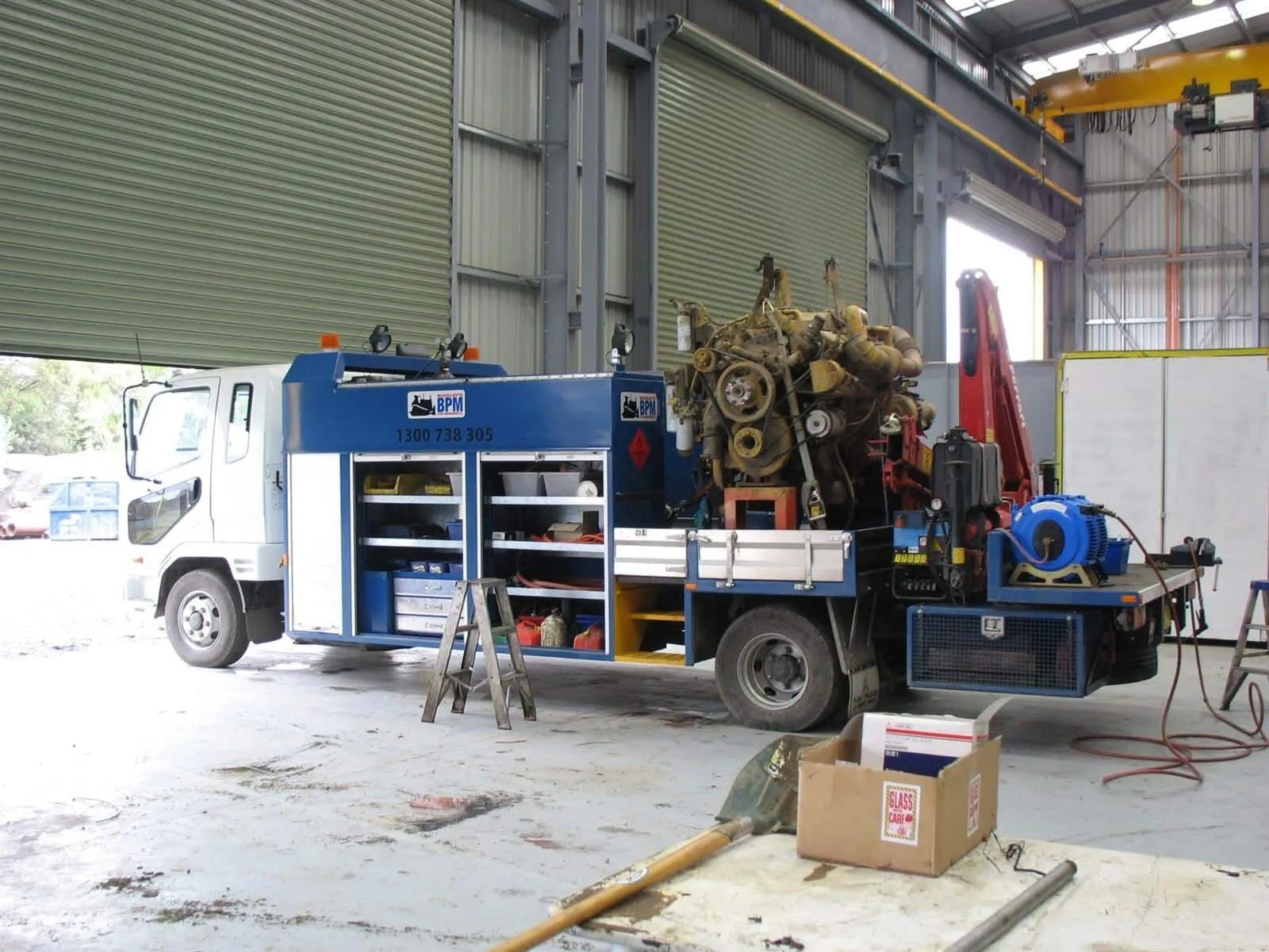Service repair truck at BPM workshop